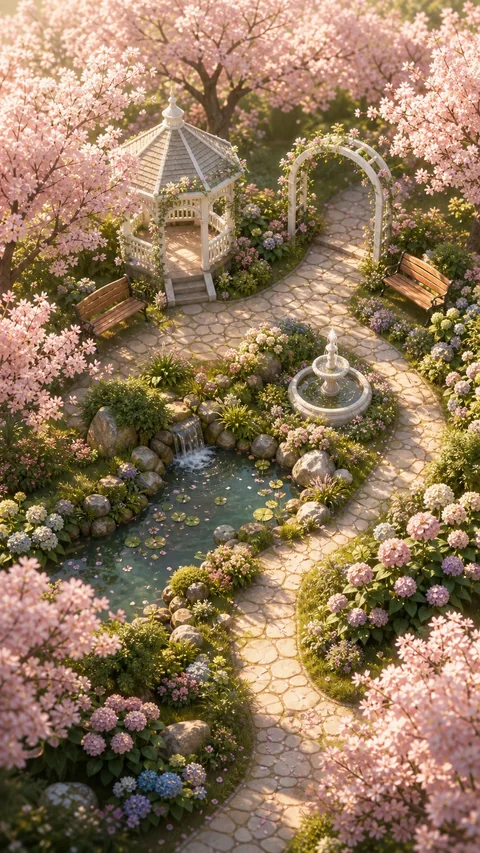 櫻花庭園手機畫面